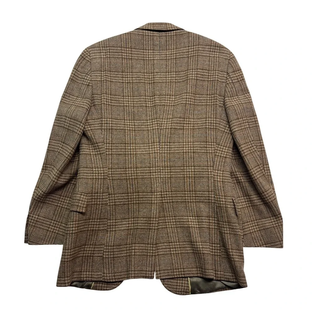 vtg Austin Reed 40R Brown Plaid Lambswool Tweed Blazer Jacket Sport Coat USA